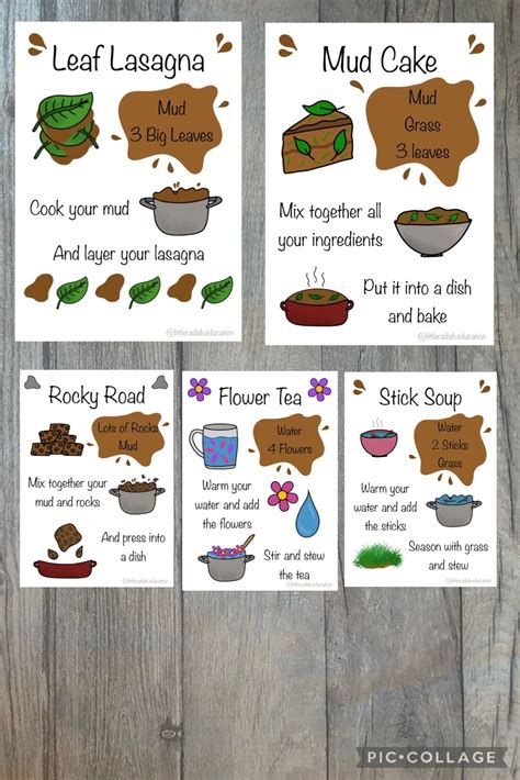 Printable Mud Kitchen Recipe Cards